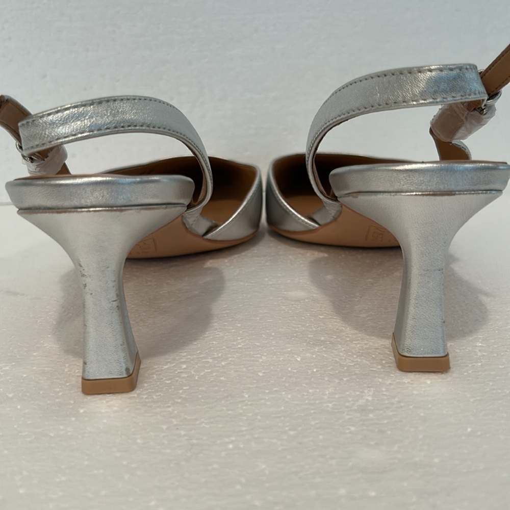 New Naturalizer DALARY SLINGBACK PUMP in Silver Leather, sz 12M - Picture 7 of 8
